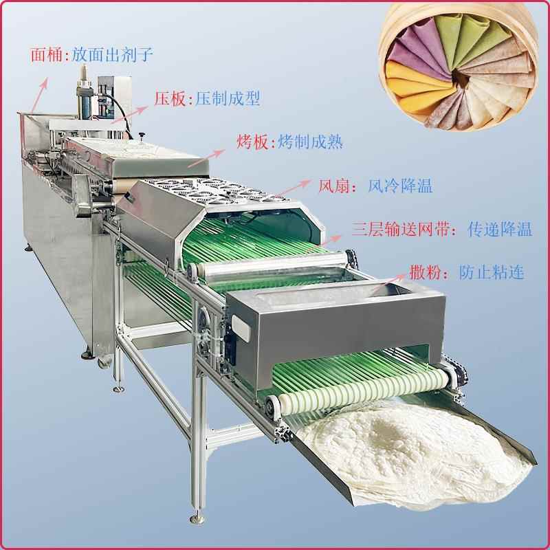 全自动烙饼机商用烤鸭饼机双排小型薄饼加工设备发面烫面小饼机器