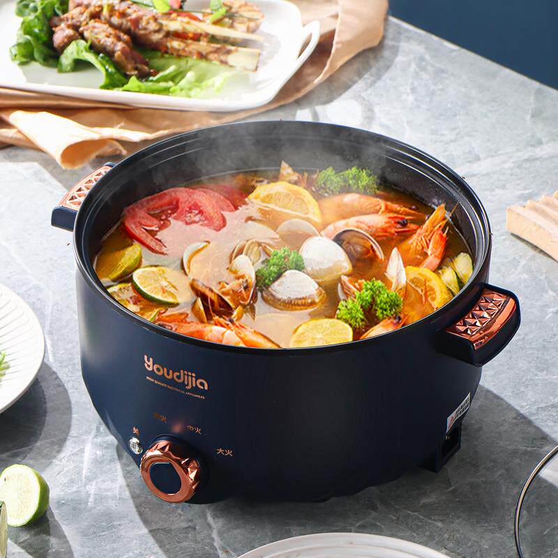 110V美规电火锅小电锅大容量电煮锅一体锅台湾日本小家电多功能