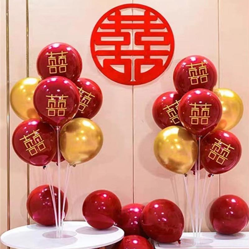 桌飘气接/球饰套婚房生日布置装底座拼托杆气球桌面支架杆装子