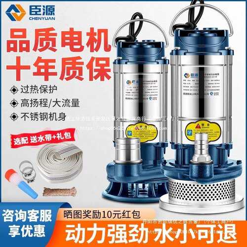 不锈钢潜水泵220v家用小型高扬程井水抽水泵农用灌溉排污其他