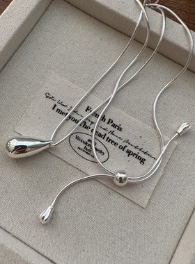 光面水滴项链时尚高级毛衣项链