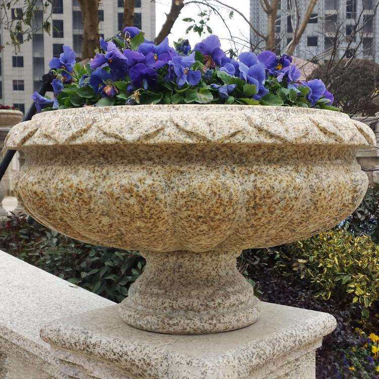 天然青石荷花鱼缸圆形石缸复古雕刻水缸装饰家用庭院摆件养鱼水槽