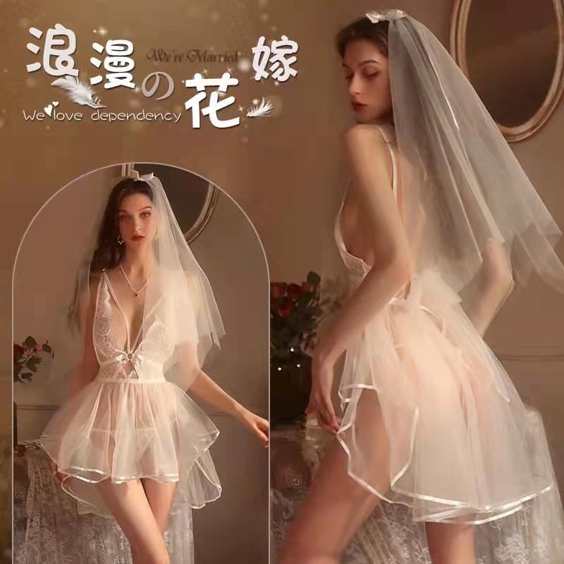 性感内衣女诱惑睡衣制服婚纱透明火辣情感趣味新娘套装纯欲情调