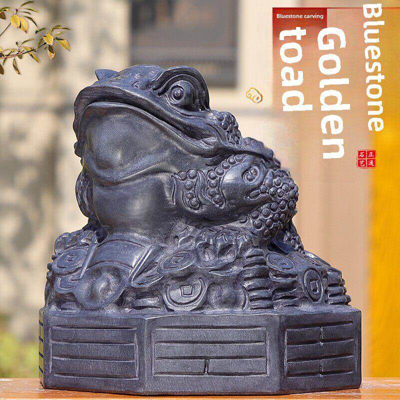 金蟾石雕石头三足蟾蜍金蝉摆件家用玄关茶宠石材雕刻青石三脚金蟾