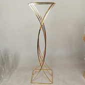 新款 收腰路引花架T台婚庆金属电镀工艺品酒店餐厅家居花瓶摆件