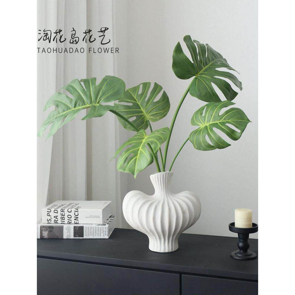 可洗的怪物叶子模拟绿色植物人造花装饰盆栽植物客厅办公室桌面装