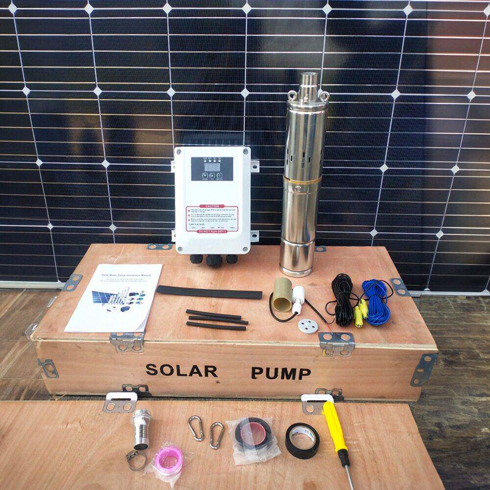 4寸太阳能螺杆泵 家用农用微型潜水泵永磁无刷深井泵MPPT控制器