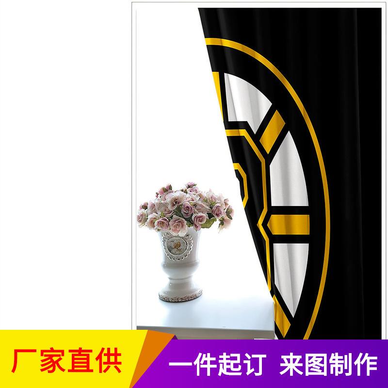 热卖数码打印窗帘罗马杆挂钩黑丝窗帘客厅卧室加厚全遮光布艺帘子图片