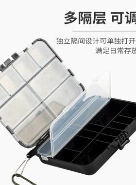 新款直销六猫|路亚饵盒黑色储物盒配件盒垂钓用品小工具盒收纳盒