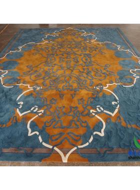 新兰进口羊毛欧式复古蓝色床45750别墅客西厅茶沙发地毯卧室客几