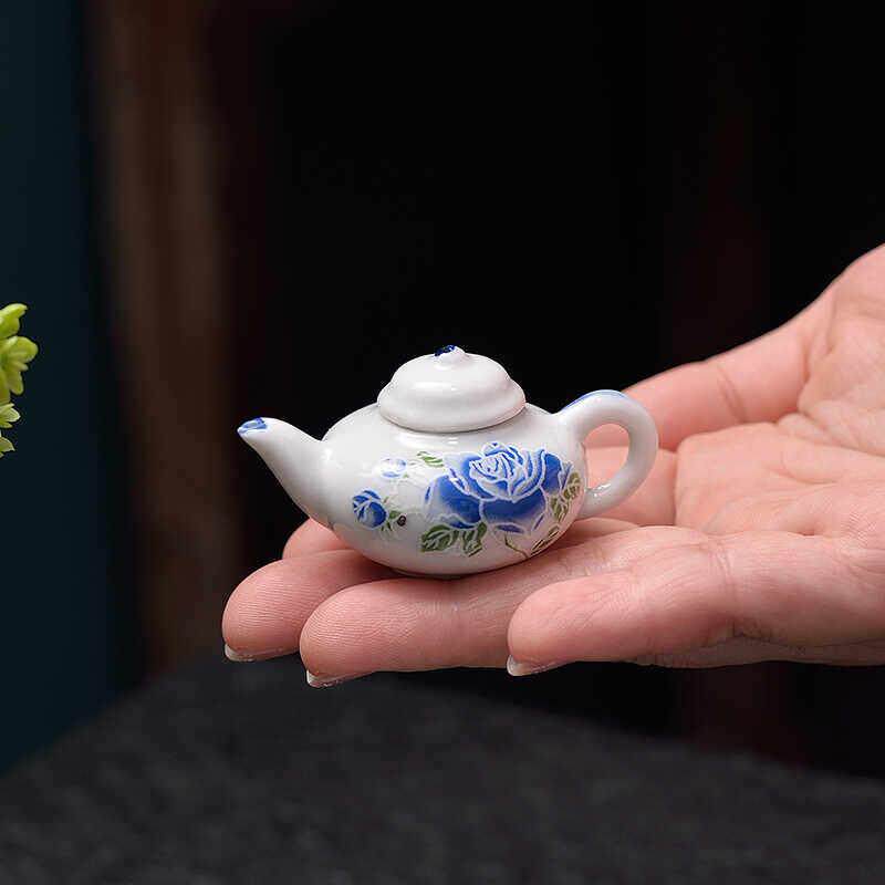 迷你小茶壶陶瓷功夫茶具袖珍泡茶器家用单个儿童个性网红可爱摆件