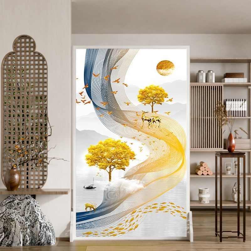 屏风隔断现代简约北欧进门移动家用过道屏障客厅卧室遮挡玄关座屏