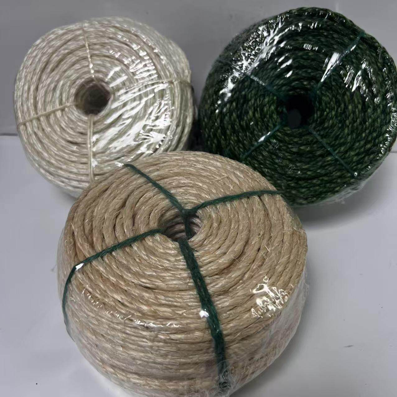 4MM真剑麻绳除毛宠物专用白色绿色原色编织DIY猫抓猫树猫爬架