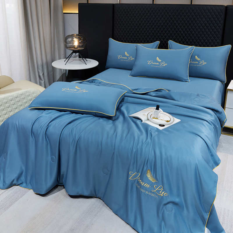 四件套批发学生宿舍机洗被子薄夏凉凉被款感冰可被空调被夏礼品丝