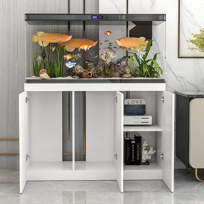 nk0鱼缸客厅家用鱼缸落地鱼缸柜子底柜新款鱼缸柜子一体鱼缸柜