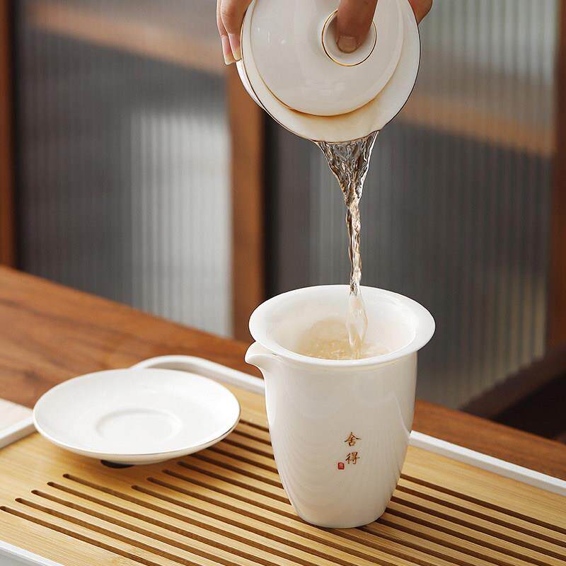 羊脂白瓷夫茶具套装玉2ls20240326新款功家用0轻奢高档盖碗茶杯办