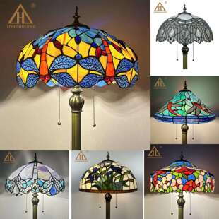 饰温馨复古风落地灯 卧室客厅书房装 汇璟蒂凡尼16英寸蜻蜓图案款 式