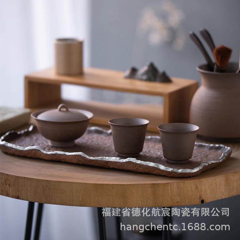 一人饮粗陶一壶两杯茶具套装家用小套装功夫陶瓷酒店办公室茶具