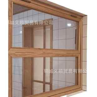 户外上下推拉木质窗户网红款 饰木制窗 折叠上翻实木窗商铺玻璃装