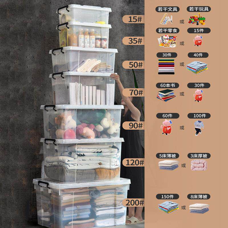 透明纳箱特收大号塑料家用周转箱盖无品牌/储物加厚衣盒服整理有