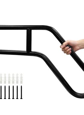 户外台阶扶手U型 哑光黑色壁挂式扶手 台阶入口楼梯安全扶手杆