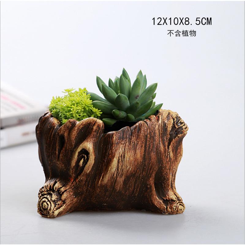 办公室田园水泥小多花盆套装花瓶