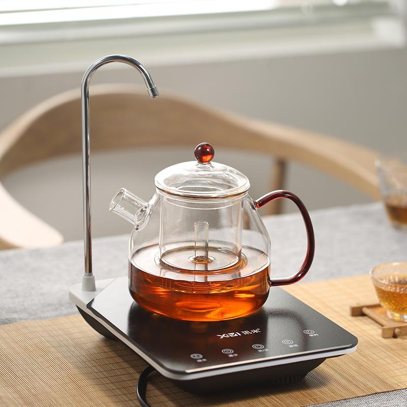源头厂家讯米自动上水电陶炉煮茶小型迷你铁壶烧水泡茶带抽水茶炉