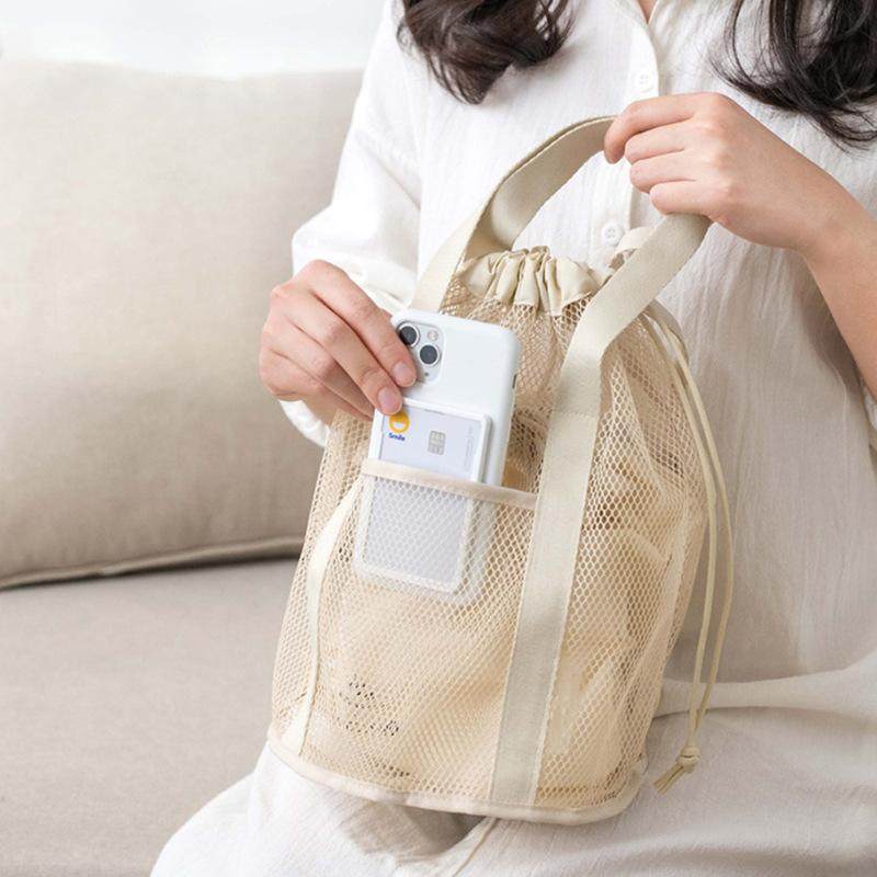 折叠休闲网眼镂空手提袋抽绳束口袋游泳洗漱袋整理超轻收纳包,运动包/户外包/配件,旅行包,淘宝优惠券,粉丝福利购,淘宝优惠卷