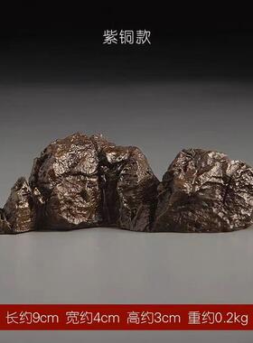 高档中式铜山摆件档千里江山家居柜装饰品客厅玄关黄办公室桌面高