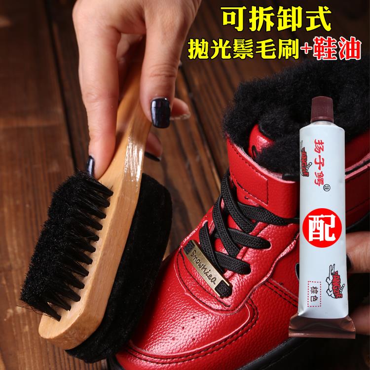 皮鞋擦鞋布 抛光巾皮鞋抛光手套皮鞋刷家用黑色鞋油套装软毛擦鞋图片