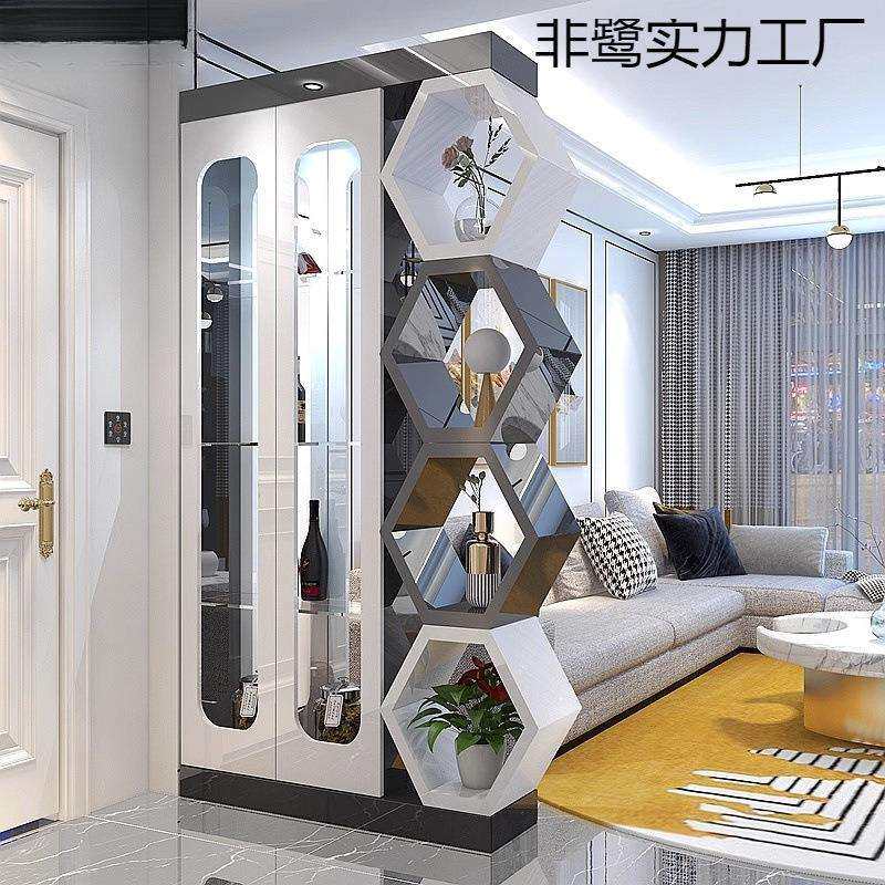 入户屏风玄关柜隔断 客厅正对面进门厅柜装饰酒柜 现代简约迎门柜