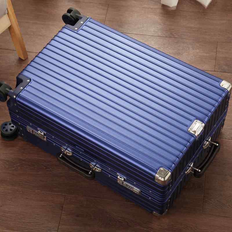高档全铝镁合李拉杆箱金属行箱女24寸万金向轮男旅行箱子20密码登