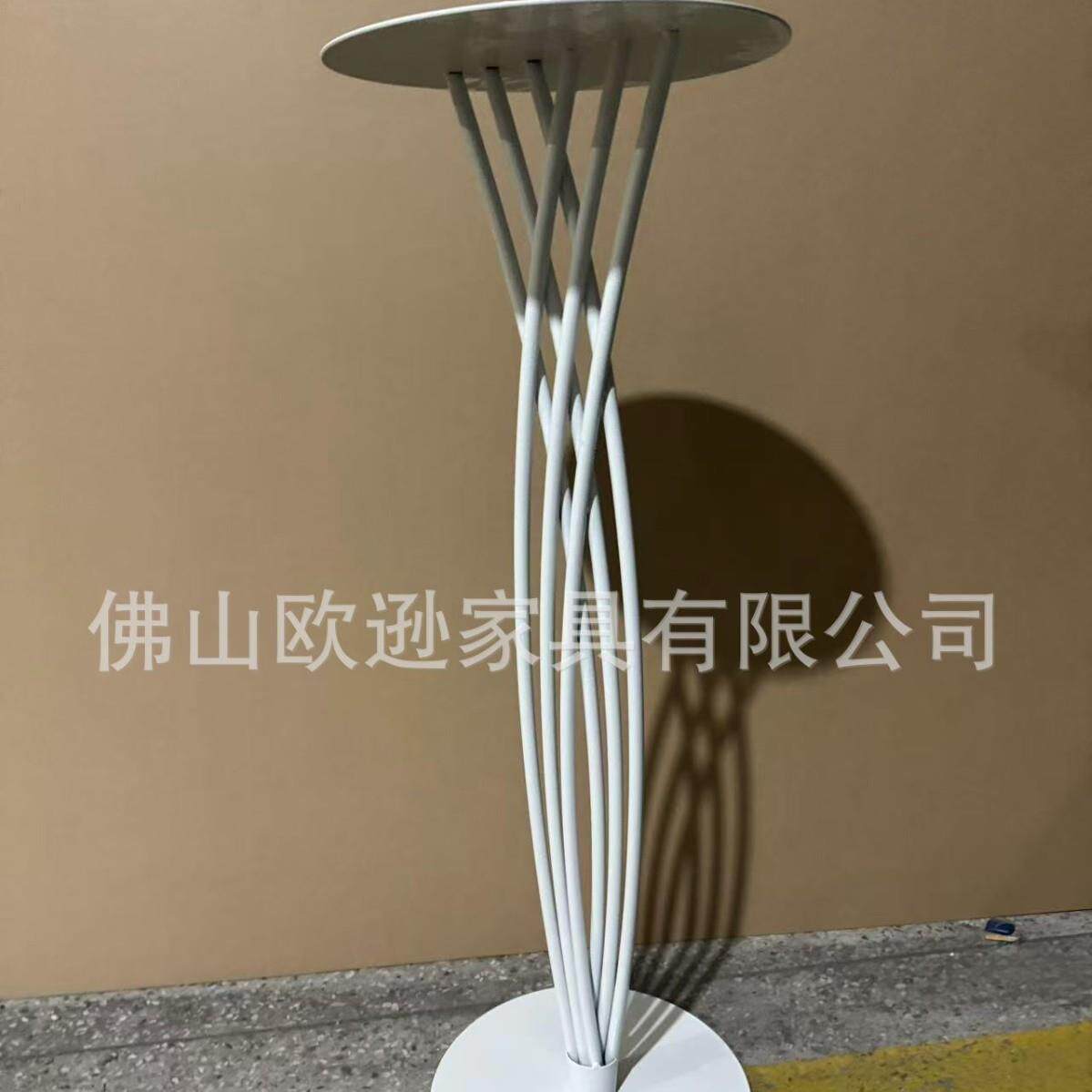 不锈钢喷漆白色亮光花架烛台展示架桌面装饰婚庆摆件创意展示架