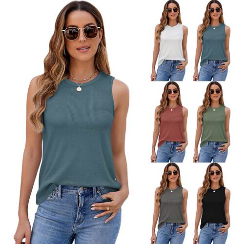 Women’S Wool Blend Sweater Tank Top Sleeveless Soft Fitted