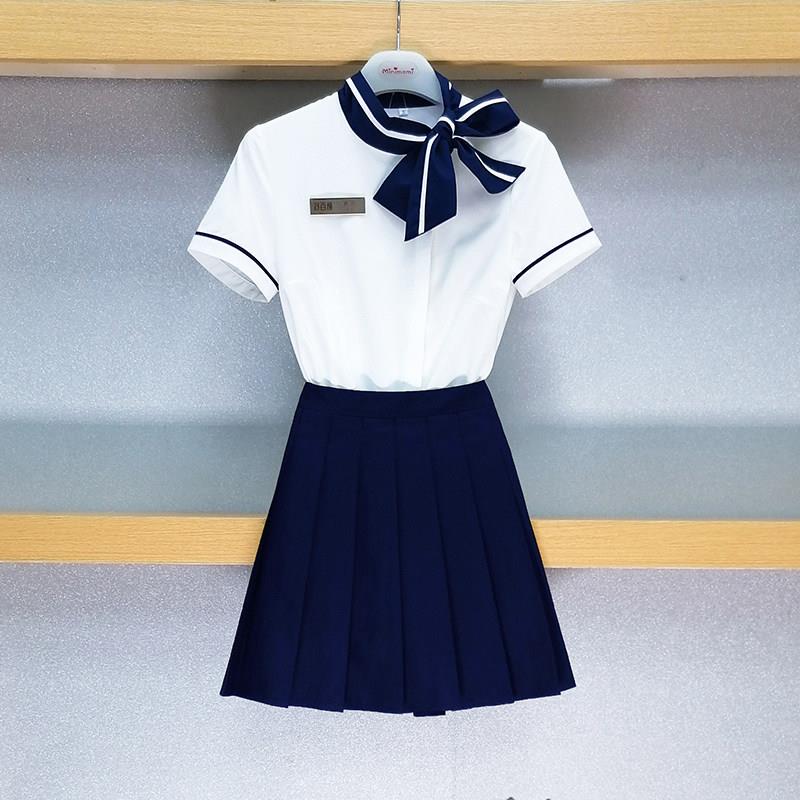 酒店前台工作装女空姐接待美容院上班服气质衬衫套装服务员工作服图片
