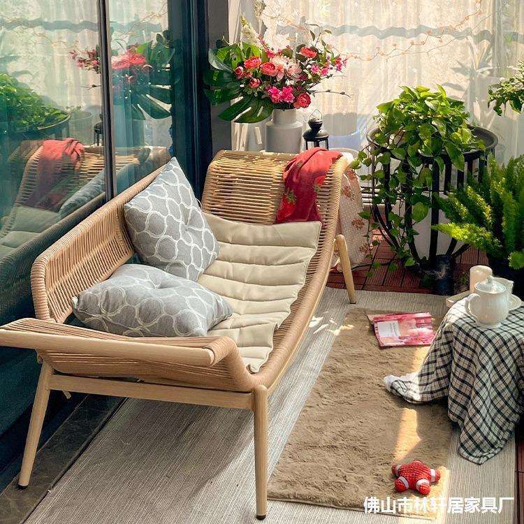 檀花贵妃椅台阳躺椅藤发单人小户型卧室家沙简约民宿贵用A1781妃