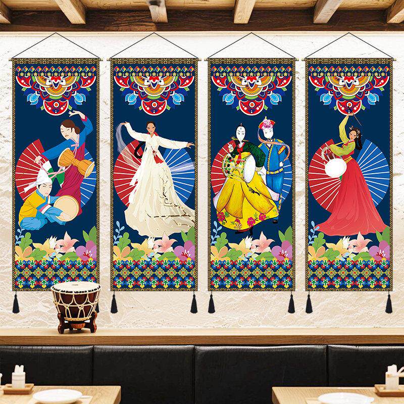 朝鲜民族挂画 画挂布韩式装饰画 画民宿韩国民俗画 画烤肉店饭厅