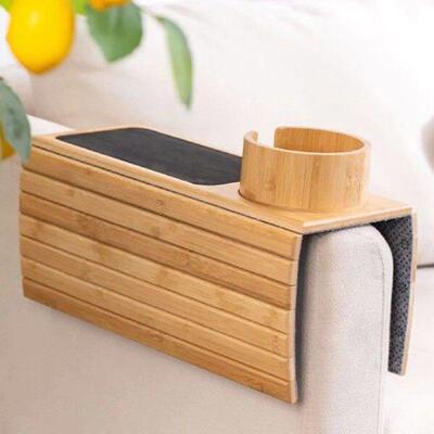 Couch Cup Holder Wood Multifunction Remote Holder Sofa