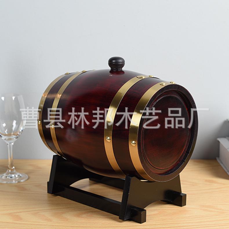 新款直销木质3L红酒桶木制橡木桶酒吧酒庄展会红酒木桶展示摆件