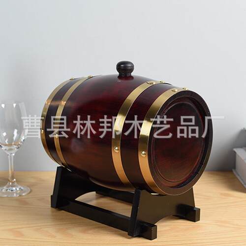 新款直销木质3L红酒桶木制橡木桶酒吧酒庄展会红酒木桶展示摆件