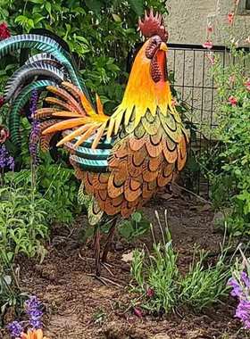 工艺品插件摆件直销工厂创意艺术花园户外新款铁公鸡装饰金属