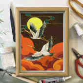 中国风国潮仙鹤装 饰立体相框景泰蓝掐丝珐琅画diy材料包手工礼物