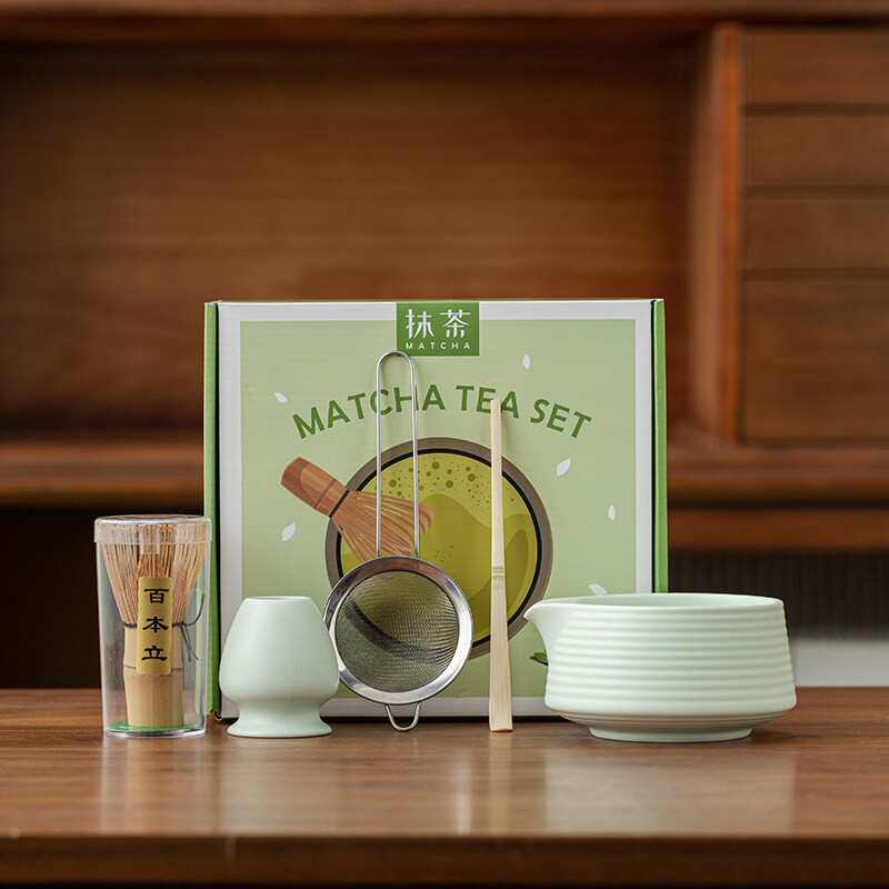 抹茶茶具七件套百本立茶筅立组合点茶抹茶打茶器工具套装日式创意
