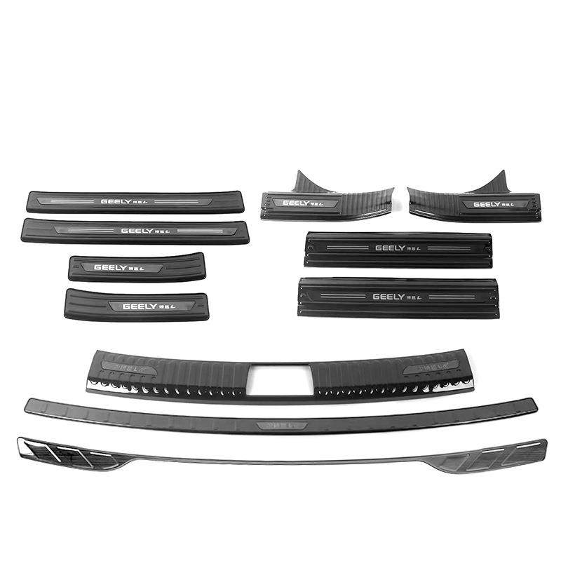 适用于23款吉利博越L不锈钢门槛条改装迎宾踏板后备箱后护板尾门