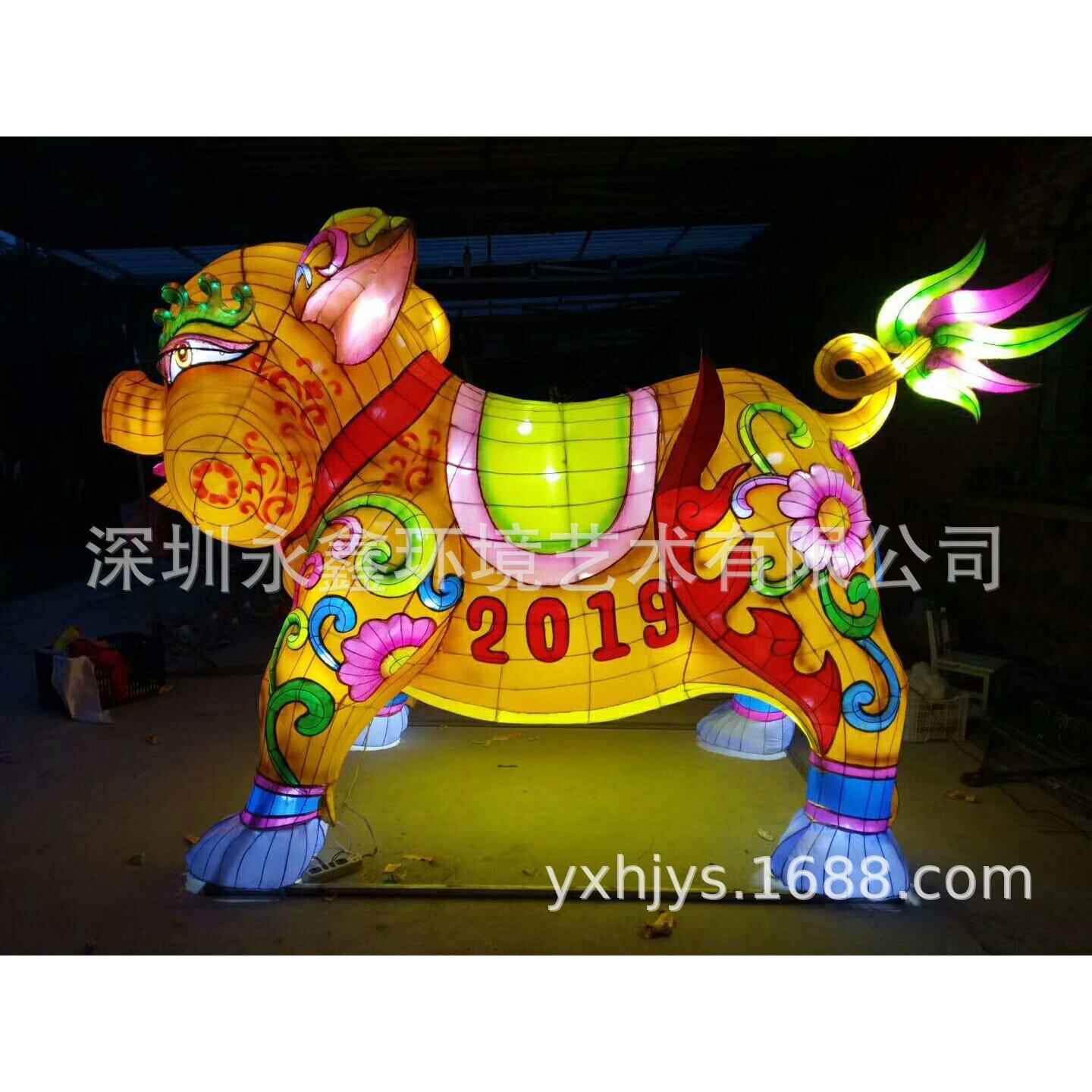 节日花灯装饰景区灯会灯展 中秋国庆花灯彩灯 自贡铁艺灯笼宫灯