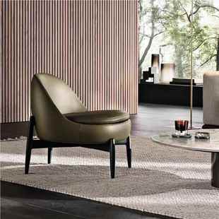 现代中式 A572约民公寓样板人间售楼部简接待休 实木宿客厅沙发椅Y