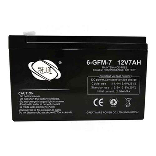 冠通蓄电池6-GFM-7 12V7AH 铁路照明 客车照明 仪器电源