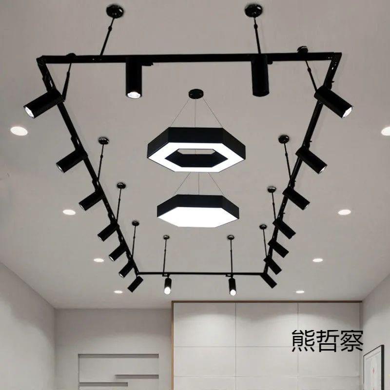 轨道灯led射灯服装店铺COB商用明装30W导轨式条家用吸顶超市天花