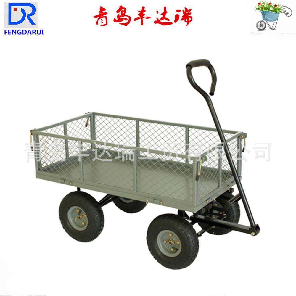 厂家销售可折叠拉货车花园网车重型四轮拖车园艺工具车