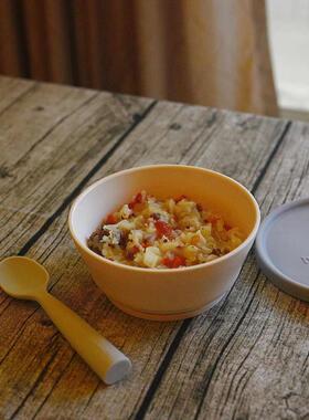 miniware新品树薯淀粉新生宝宝组辅食碗吸盘碗儿童防摔餐具套餐